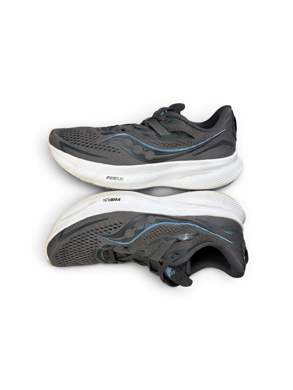 Saucony Ride 15 Womens Size 10 Gray Blue PWRRUN Running Shoes S10729-115